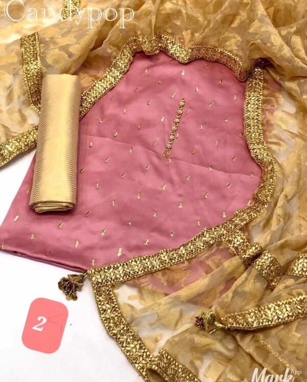 Gota jackquard duppatta with shamoze silk - Image 2