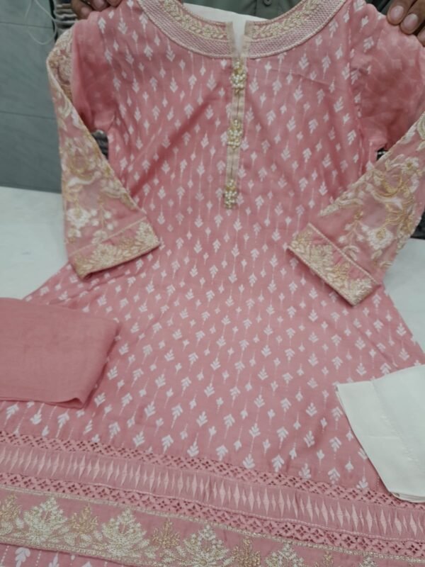 Girls 3PC Frocks With Trousers(48 Designs) - Image 36