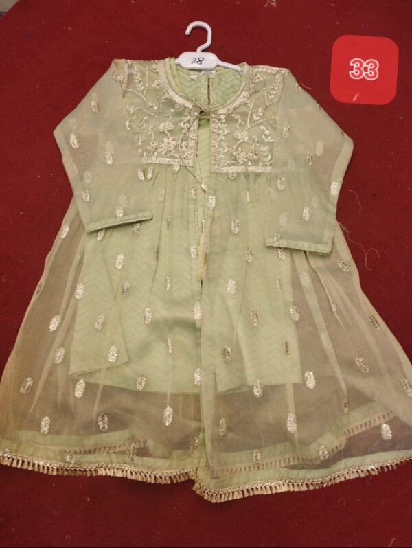 Girls 3PC Frocks With Trousers(48 Designs) - Image 28