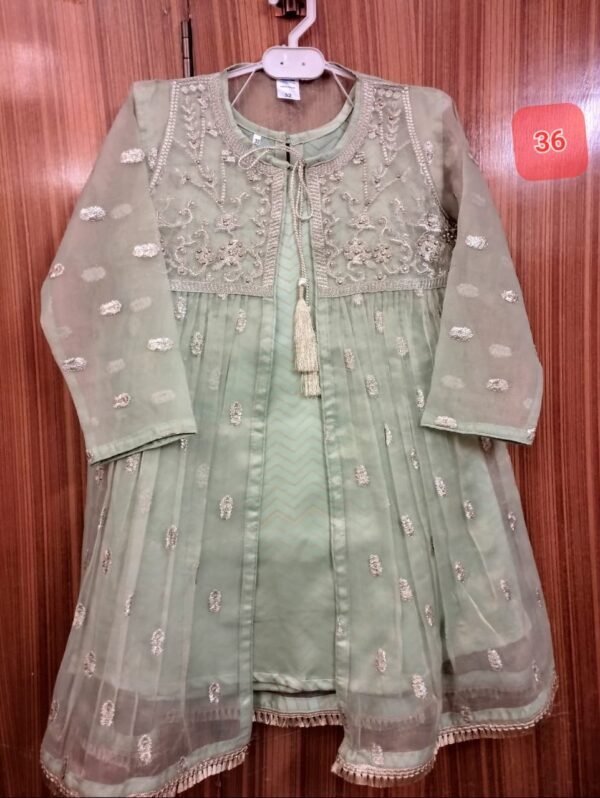Girls 3PC Frocks With Trousers(48 Designs) - Image 31