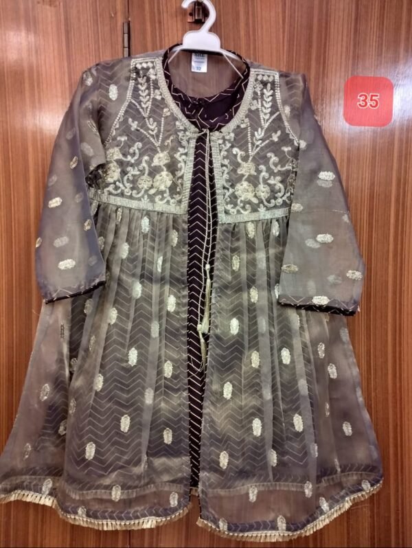 Girls 3PC Frocks With Trousers(48 Designs) - Image 30