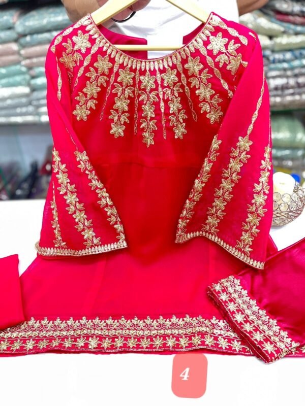 Chiffon tilla and thread work 4 colors - Image 4