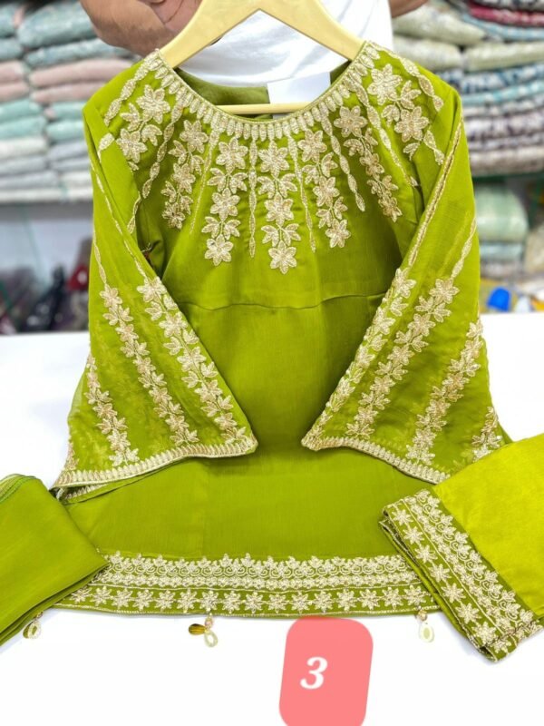 Chiffon tilla and thread work 4 colors - Image 3