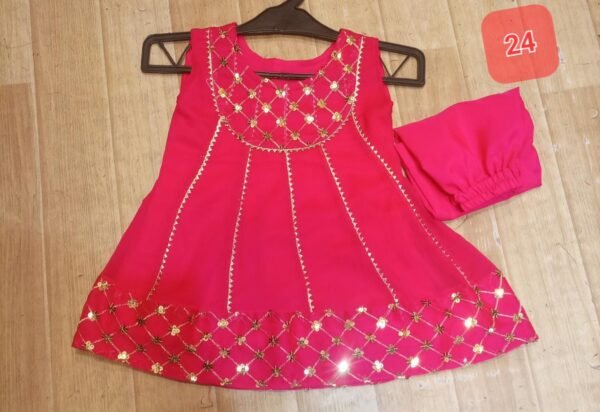 Girls 3PC Frocks With Trousers(48 Designs) - Image 19