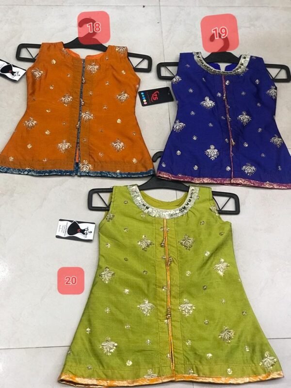 Girls 3PC Frocks With Trousers(48 Designs) - Image 15