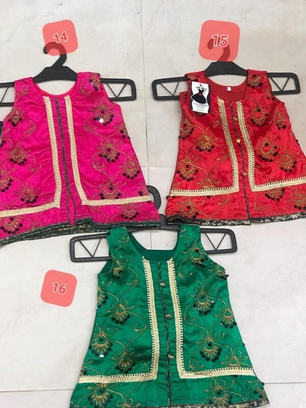 Girls 3PC Frocks With Trousers(48 Designs) - Image 13