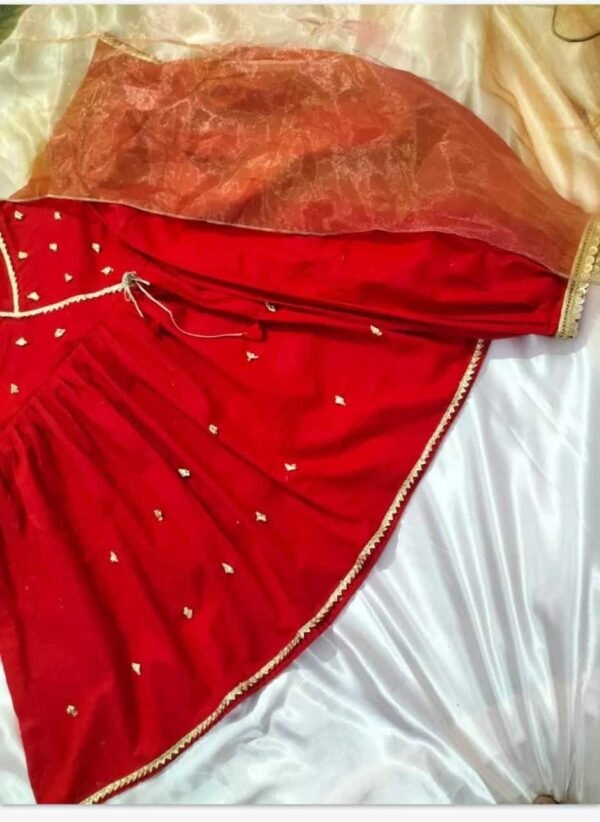 Mother Daughter 3PC Raw Silk Gota Collection. - Image 2