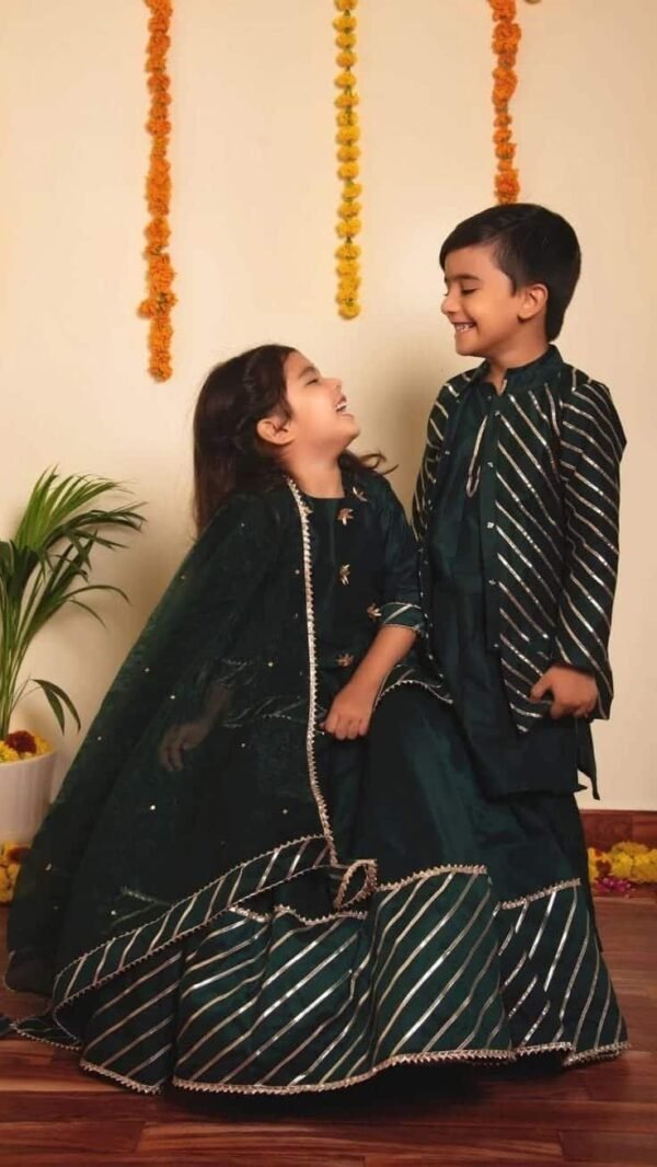 Mother,Daughter and Son Collection,3PC Stitched. - Image 2