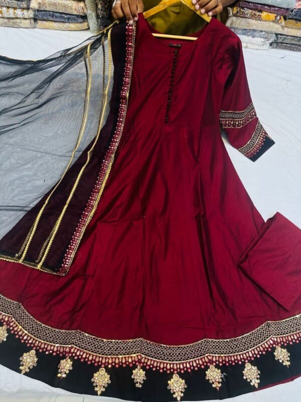 Mother &Daughter Collection,3PC Soft Khaddi Fabric With Thread and Sequins Embroidery. - Image 3