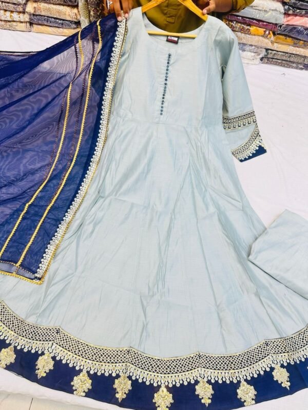 Mother &Daughter Collection,3PC Soft Khaddi Fabric With Thread and Sequins Embroidery. - Image 6