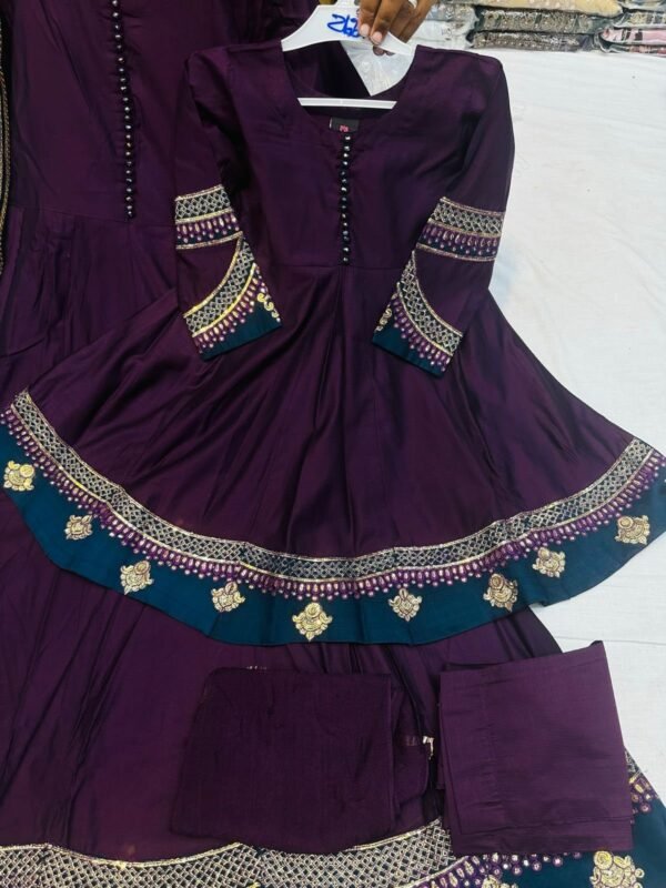 Mother &Daughter Collection,3PC Soft Khaddi Fabric With Thread and Sequins Embroidery. - Image 11