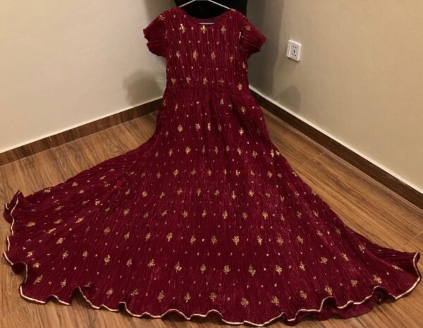 Mother & Daughter Flary Crush Sequins and Tilla Work long Maxi with Velvet Jacket &Chiffon Dupatta. - Image 4