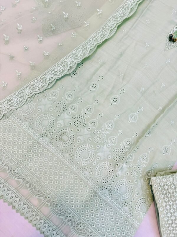 Mother & Daughter 3PC Soft Viscose Embroidered Chikankari Dresses. - Image 7