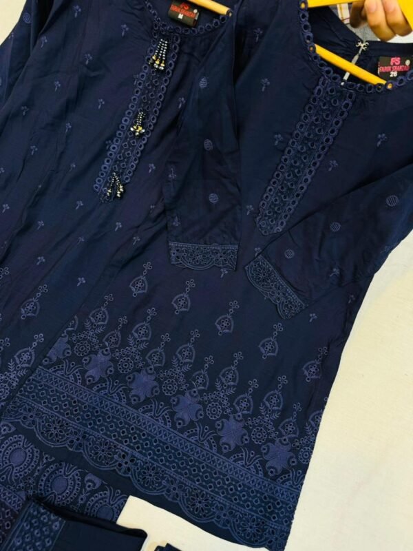 Mother & Daughter 3PC Soft Viscose Embroidered Chikankari Dresses. - Image 2