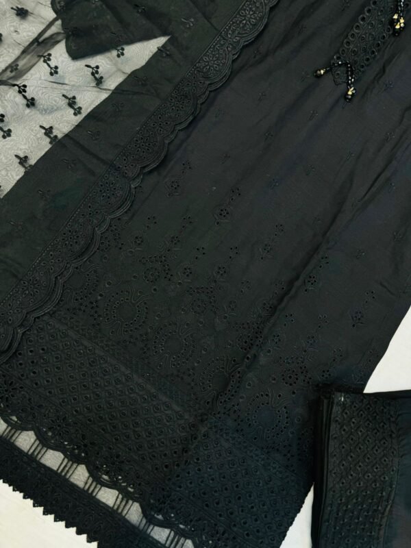 Mother & Daughter 3PC Soft Viscose Embroidered Chikankari Dresses. - Image 9
