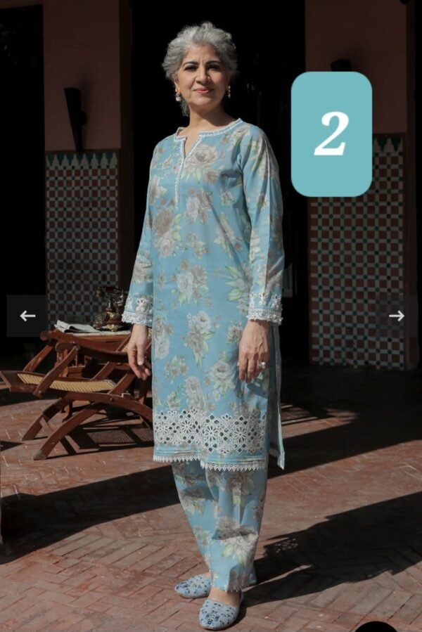 Baroque 3PC Stitched EMBROIDERED LAWN - Image 4