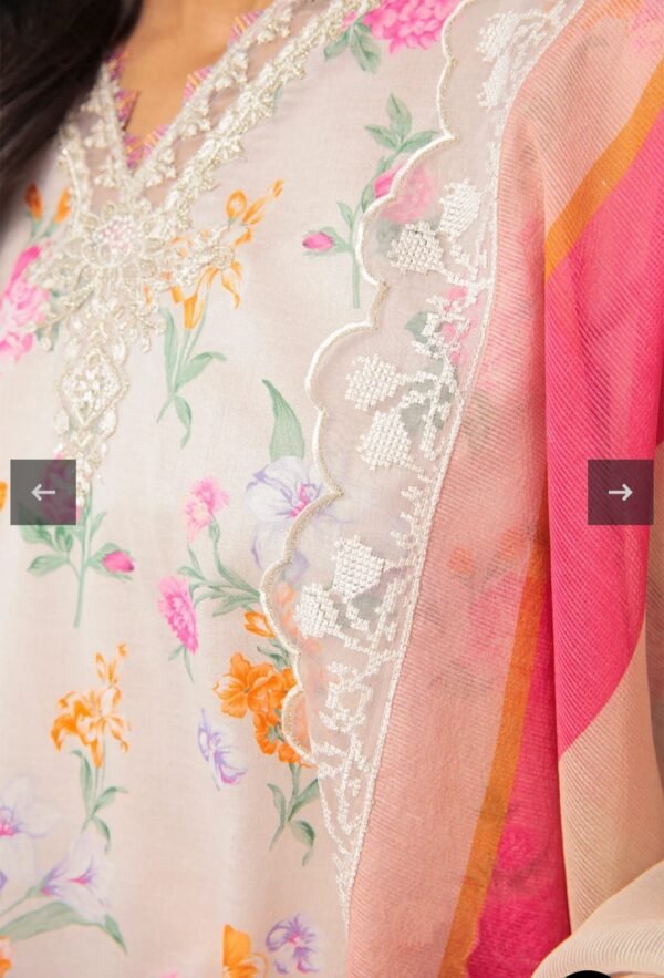 BAROQUE 3PC STITCHED PRINTED LAWN UF-309 - Image 2