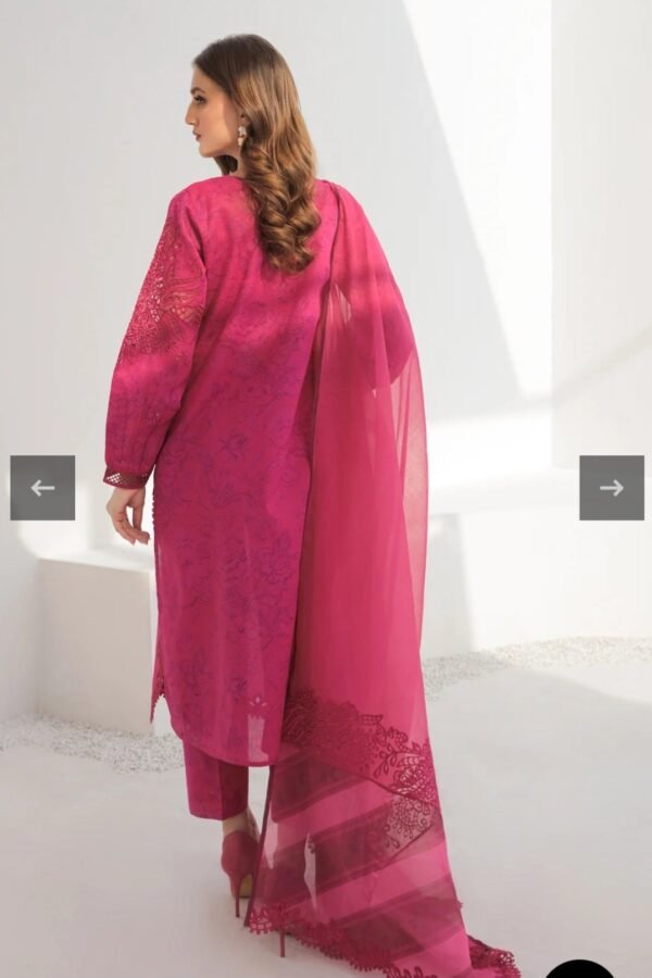 BAROQUE 3PC STITCHED EMBROIDERED LAWN UF-308 - Image 5