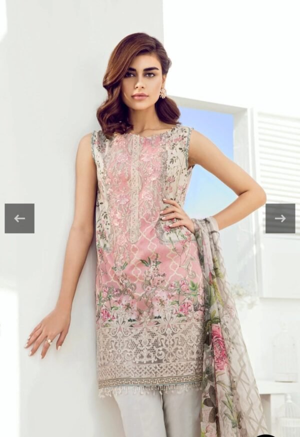 BAROQUE 3PC STITCHED PRINTED LAWN FL-309 - Image 3