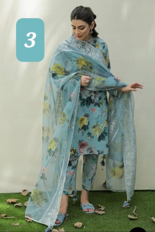 BAROQUE 3PC STITCHED EMBROIDERED/PRINTED LAWN - Image 8