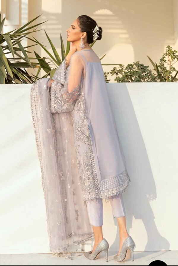 BAROQUE 3PC STITCHED EMBROIDERED NET - Image 4
