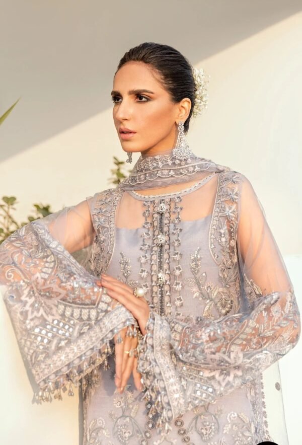BAROQUE 3PC STITCHED EMBROIDERED NET - Image 3