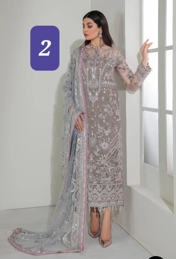 BAROQUE 3PC STITCHED EMBROIDERED NET - Image 5