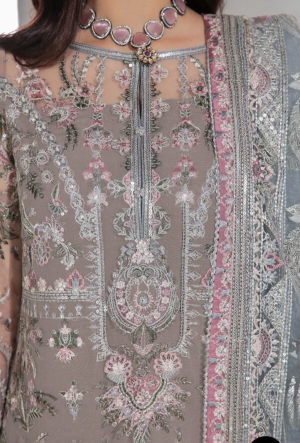 BAROQUE 3PC STITCHED EMBROIDERED NET - Image 6