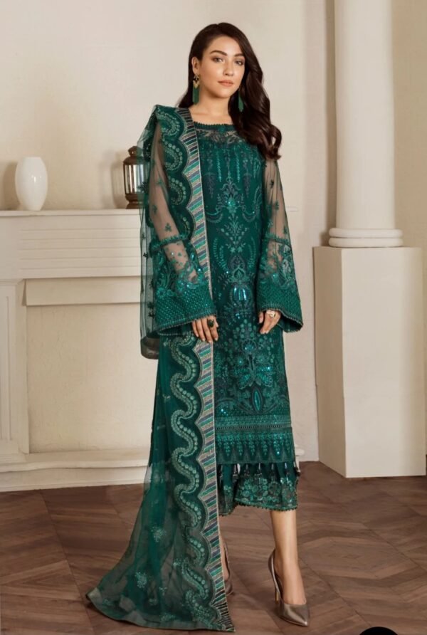 BAROQUE 3PC STITCHED EMBROIDERED NET UF-33