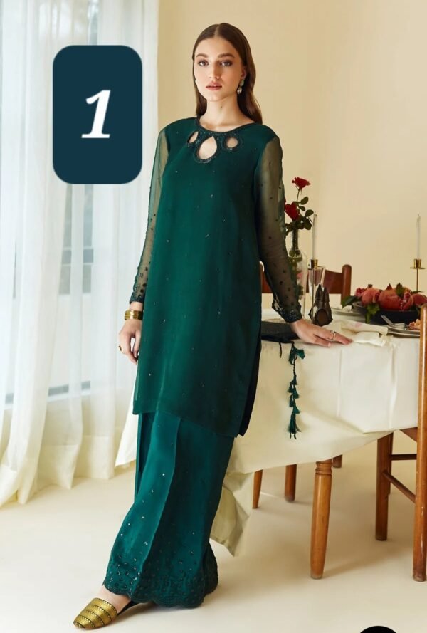 BAROQUE 2PC STITCHED EMBROIDERED CHIFFON - Image 2
