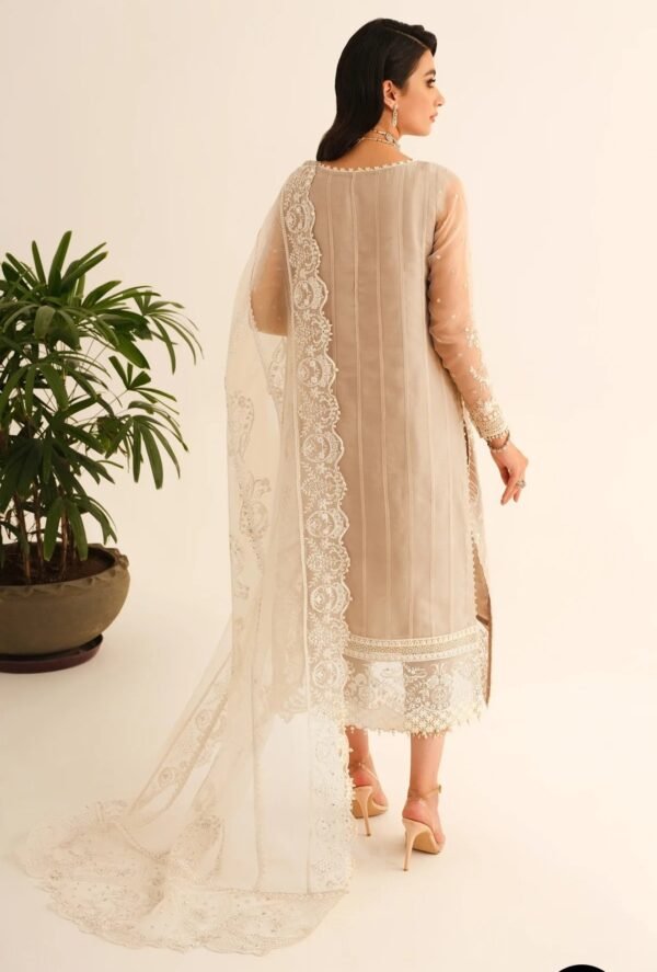 BAROQUE 3PC STITCHED EMBROIDERED CHIFFON UF 229 - Image 3