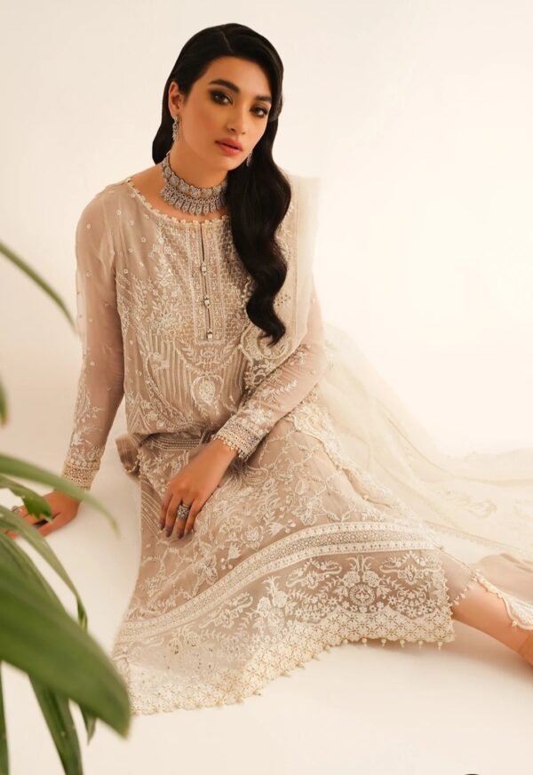 BAROQUE 3PC STITCHED EMBROIDERED CHIFFON UF 229 - Image 2