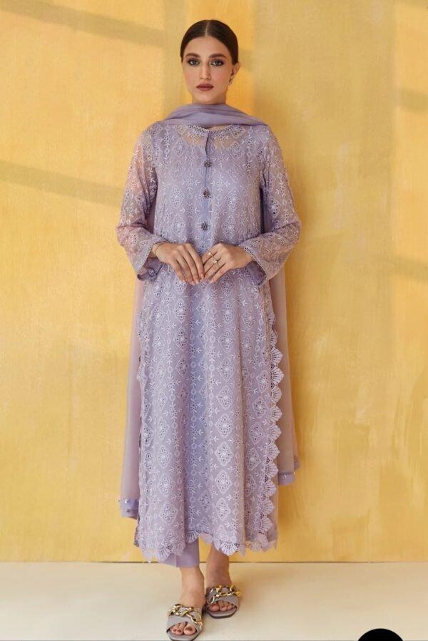 BAROQUE 3PC STITCHED EMBROIDERED CHIFFON UF 261