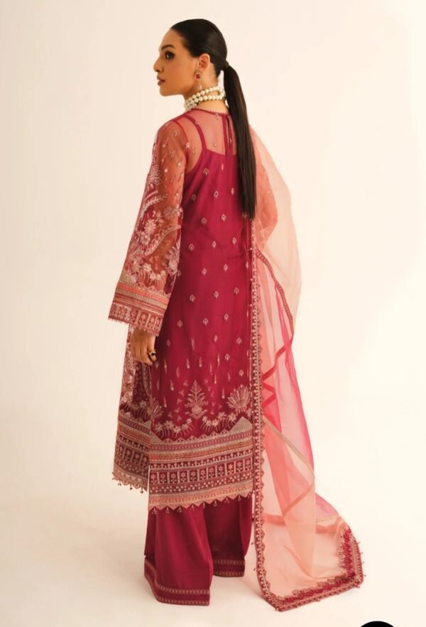 BAROQUE 3PC STITCHED EMBROIDERED NET UF 232 - Image 3