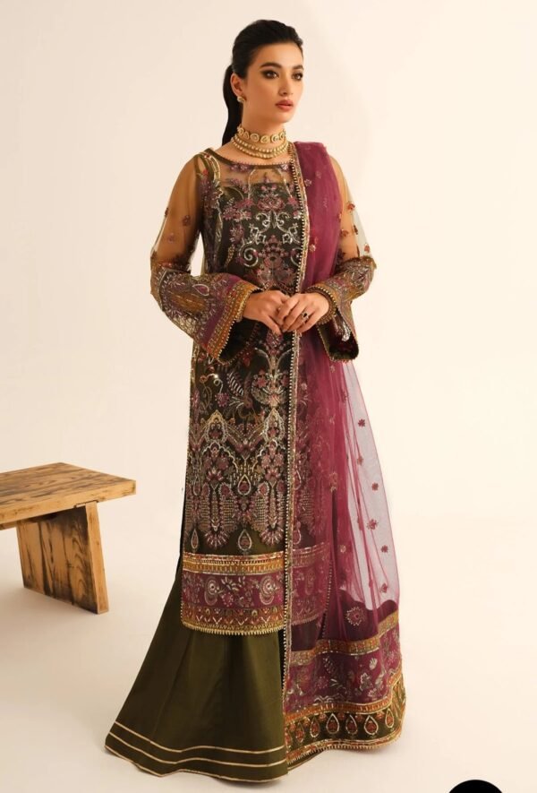 BAROQUE 3PC STITCHED EMBROIDERED NET UF-231