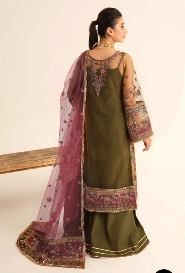BAROQUE 3PC STITCHED EMBROIDERED NET UF-231 - Image 3