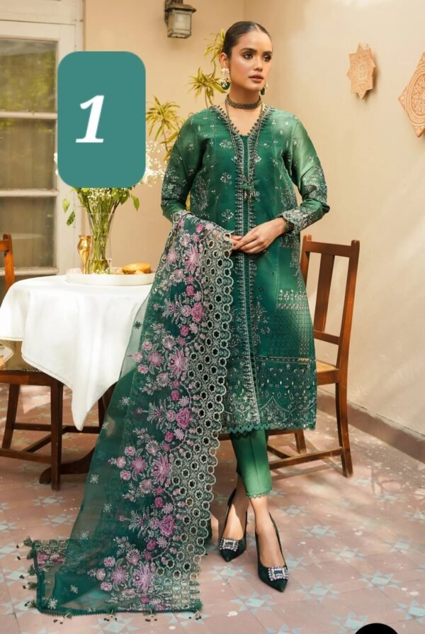 BAROQUE 3PC STITCHED EMBROIDERED JACQUARD LAWN - Image 2