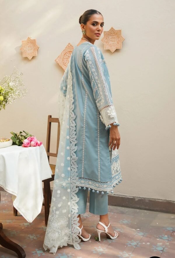 BAROQUE 3PC STITCHED EMBROIDERED JACQUARD LAWN - Image 7