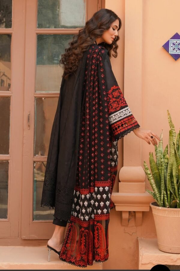 BAROQUE 3PC STITCHED EMBROIDERED JACQUARD LAWN - Image 8