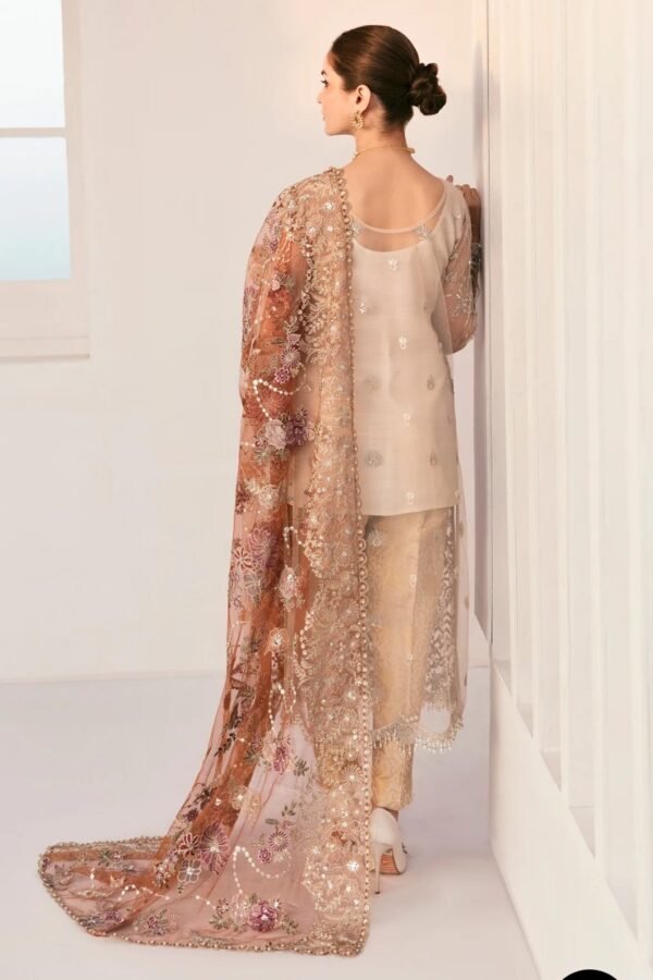 BAROQUE 3PC STITCHED EMBROIDERED NET CH11-03 - Image 7