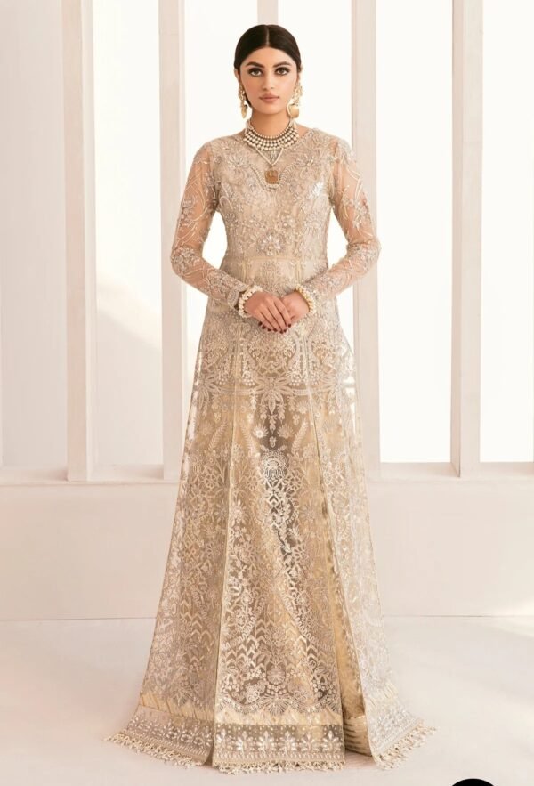 BAROQUE 3PC STITCHED EMBROIDERED NET CH11-03 - Image 4