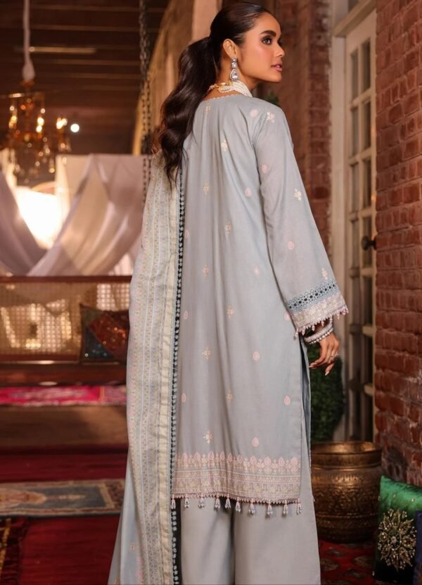 Alkaramstudio 3PC STITCHED Embroidered Lawn Suit With Poly Lawn Dupatta - Image 3