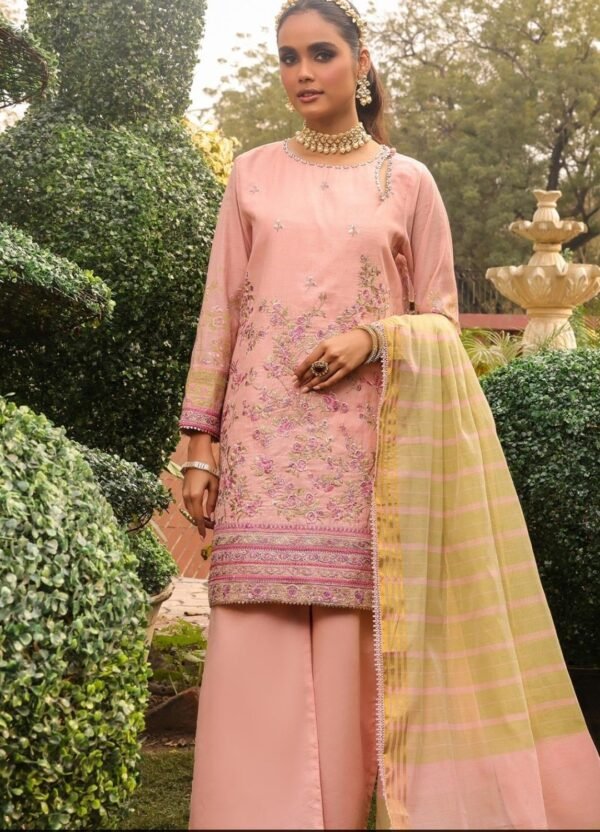 Alkaramstudio Stitched 3 Pc Embroidered Yarn Dyed Suit With Yarn Dyed Dupatta