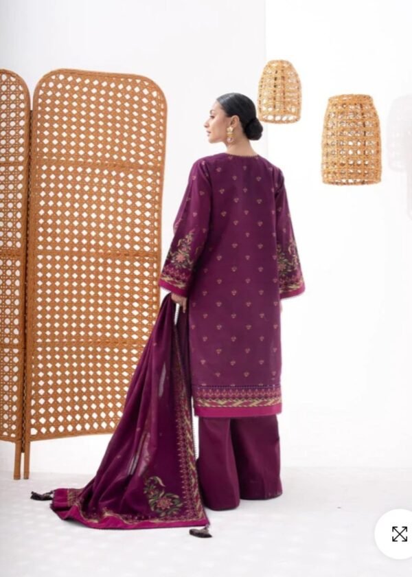 Alkaramstudio Stitched 3 Pc Printed Jacquard Suit With Jacquard Dupatta - Image 3