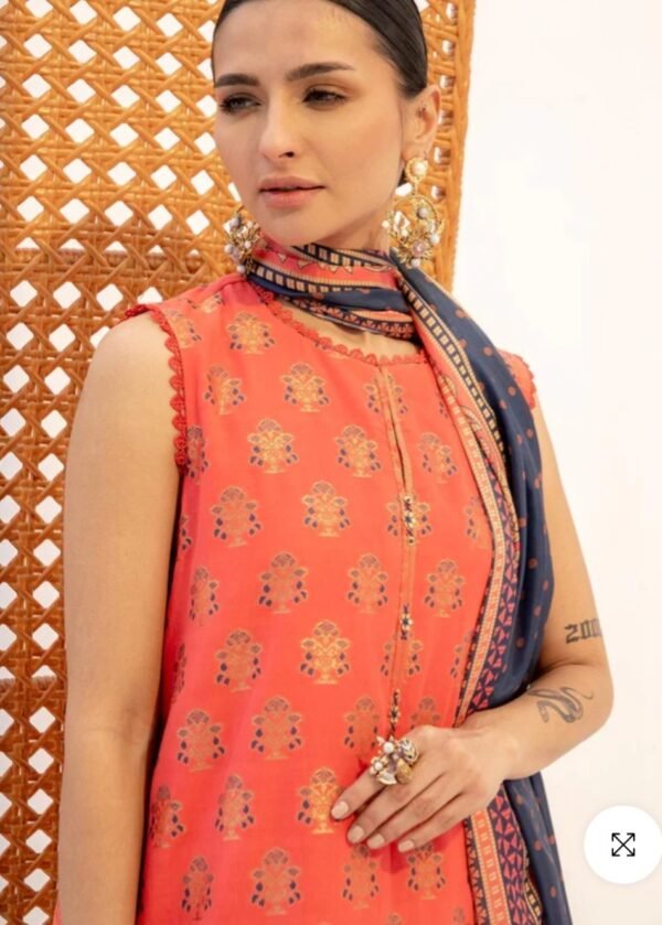 Alkaramstudio Stitched 3 Pc Printed Jacquard Suit With Mesuri Dupatta - Image 2