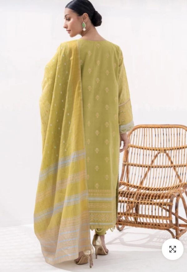 Alkaramstudio Stitched 3 Pc Embroidered Jacquard Suit With Fancy Dupatta - Image 3