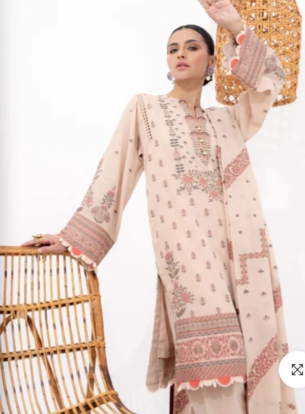 Alkaramstudio Stitched 3 Pc Printed Jacquard Suit With Jacquard Dupatta - Image 4