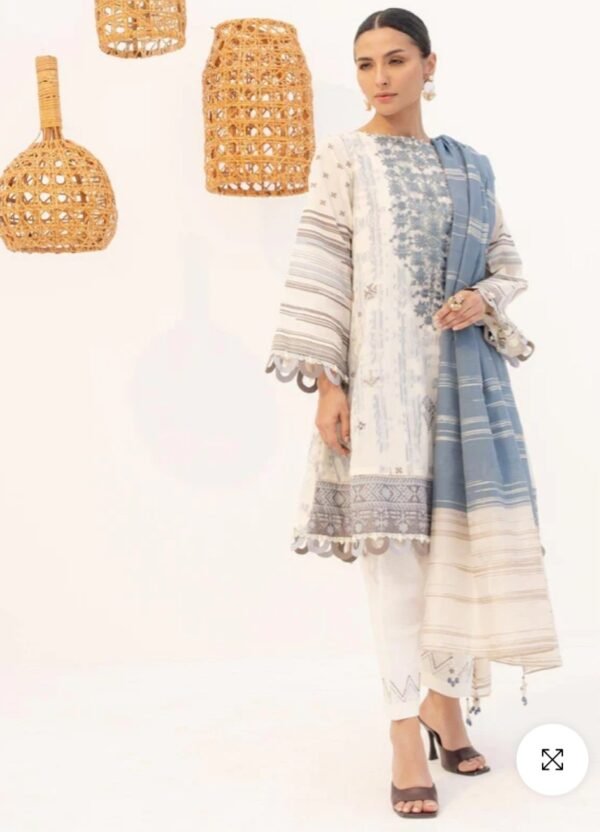 Alkaramstudio Stitched 3 Pc Embroidered Jacquard Suit With Fancy Dupatta