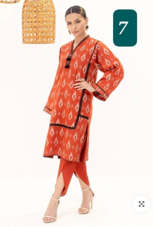 Alkaramstudio Stitched 2 Pc Printed Jacquard Suit With Cambric Trouser - Image 2
