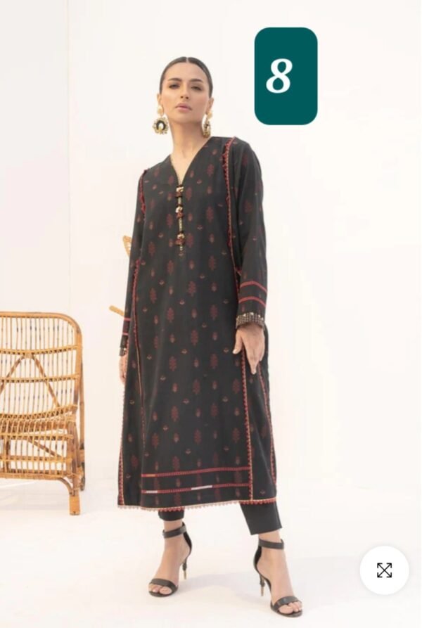 Alkaramstudio Stitched 2 Pc Printed Jacquard Suit With Cambric Trouser - Image 5
